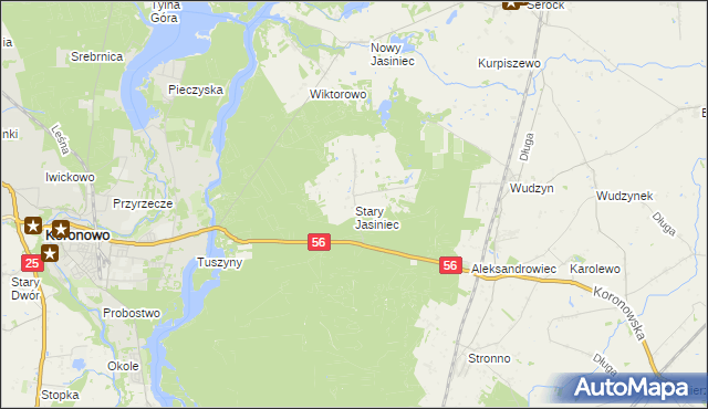 mapa Stary Jasiniec, Stary Jasiniec na mapie Targeo