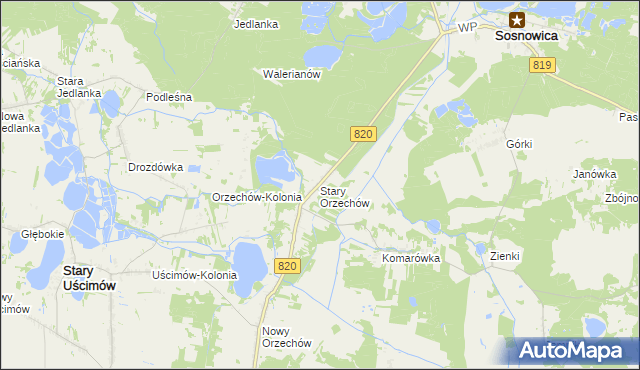 mapa Stary Orzechów, Stary Orzechów na mapie Targeo