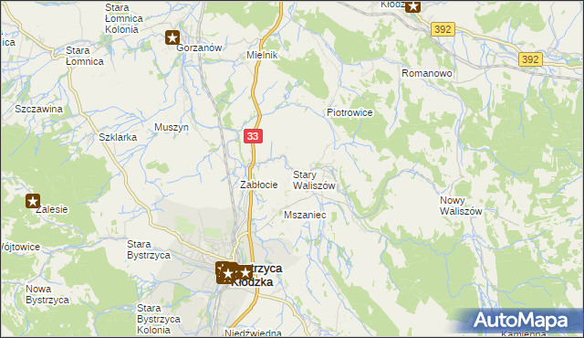 mapa Stary Waliszów, Stary Waliszów na mapie Targeo