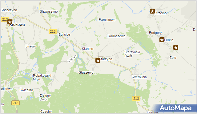 mapa Starzyno gmina Puck, Starzyno gmina Puck na mapie Targeo