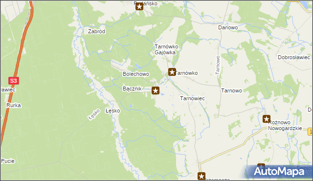 mapa Stawno gmina Goleniów, Stawno gmina Goleniów na mapie Targeo