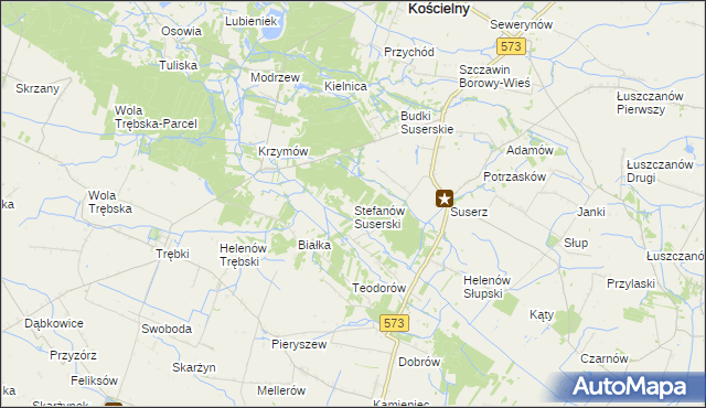 mapa Stefanów Suserski, Stefanów Suserski na mapie Targeo