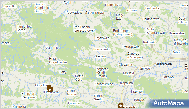 mapa Stępina, Stępina na mapie Targeo