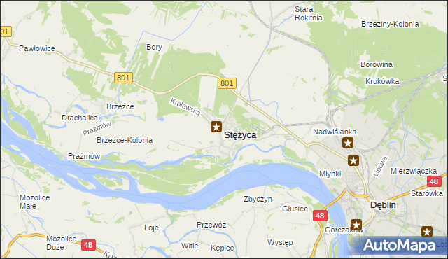 mapa Stężyca powiat rycki, Stężyca powiat rycki na mapie Targeo