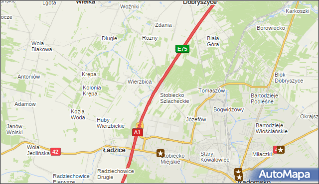 mapa Stobiecko Szlacheckie, Stobiecko Szlacheckie na mapie Targeo