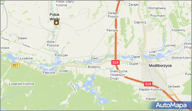 mapa Stojeszyn Pierwszy, Stojeszyn Pierwszy na mapie Targeo