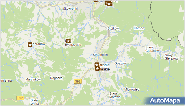 mapa Strachocin gmina Stronie Śląskie, Strachocin gmina Stronie Śląskie na mapie Targeo