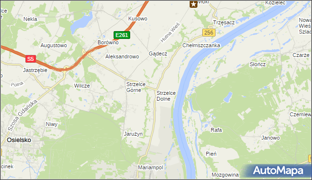 mapa Strzelce Dolne, Strzelce Dolne na mapie Targeo