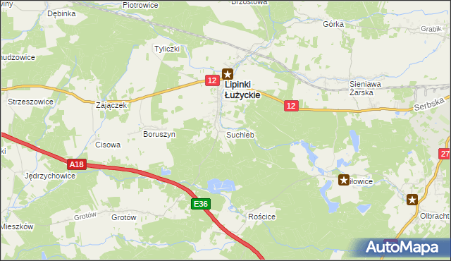 mapa Suchleb, Suchleb na mapie Targeo