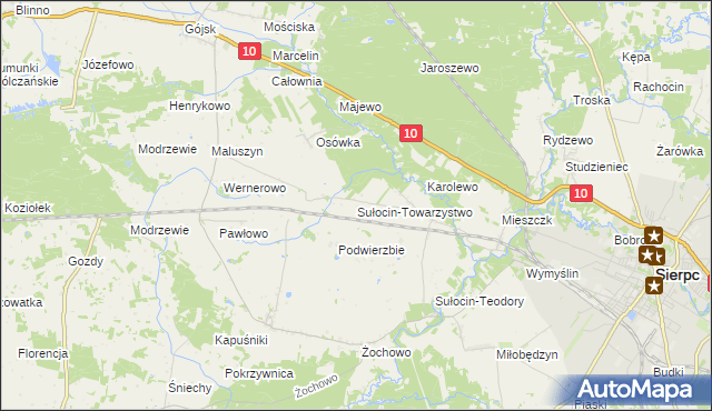 mapa Sułocin-Towarzystwo, Sułocin-Towarzystwo na mapie Targeo