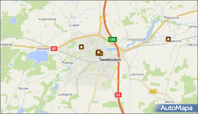 mapa Świebodzin, Świebodzin na mapie Targeo