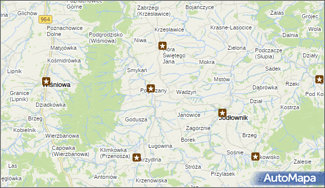 mapa Szczyrzyc, Szczyrzyc na mapie Targeo