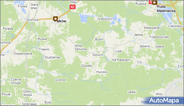 mapa Szkucin, Szkucin na mapie Targeo