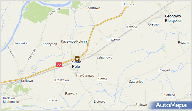 mapa Szlagnowo, Szlagnowo na mapie Targeo