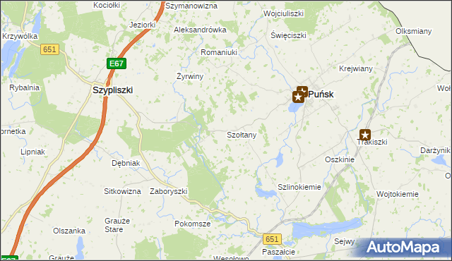 mapa Szołtany, Szołtany na mapie Targeo