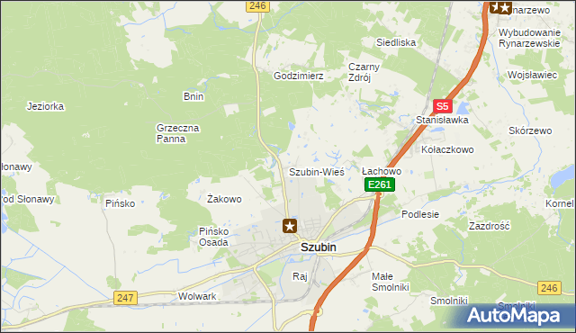 mapa Szubin-Wieś, Szubin-Wieś na mapie Targeo