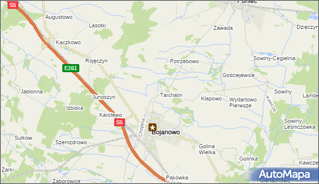 mapa Tarchalin, Tarchalin na mapie Targeo