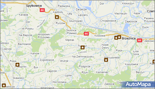mapa Tłuczań, Tłuczań na mapie Targeo