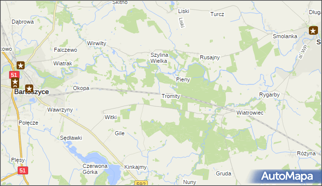 mapa Tromity, Tromity na mapie Targeo