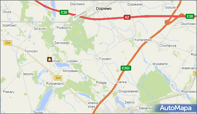 mapa Trzcielin, Trzcielin na mapie Targeo