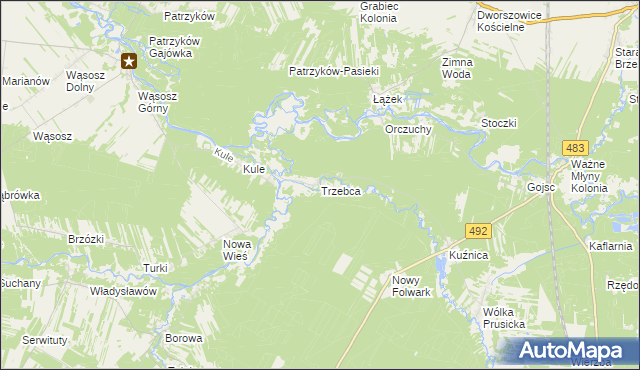 mapa Trzebca, Trzebca na mapie Targeo