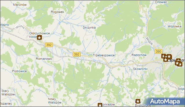 mapa Trzebieszowice, Trzebieszowice na mapie Targeo