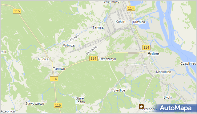 mapa Trzeszczyn, Trzeszczyn na mapie Targeo