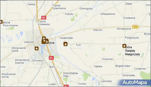 mapa Tum, Tum na mapie Targeo