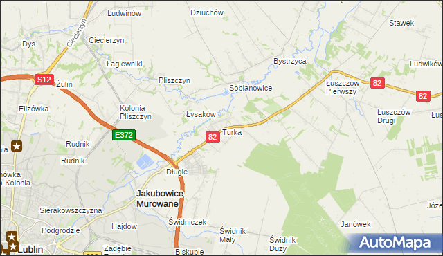 mapa Turka gmina Wólka, Turka gmina Wólka na mapie Targeo