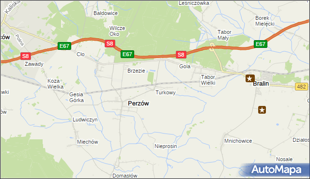 mapa Turkowy, Turkowy na mapie Targeo