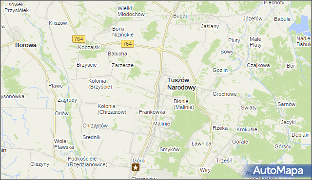 mapa Tuszów Mały, Tuszów Mały na mapie Targeo