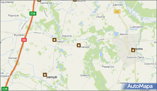 mapa Unieradz, Unieradz na mapie Targeo