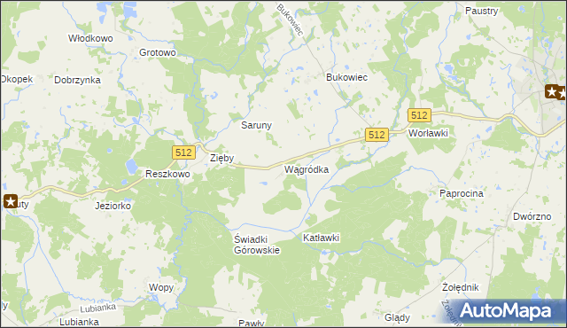 mapa Wągródka, Wągródka na mapie Targeo