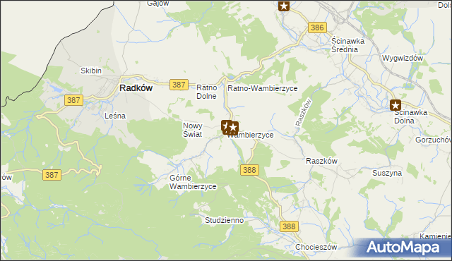 mapa Wambierzyce, Wambierzyce na mapie Targeo