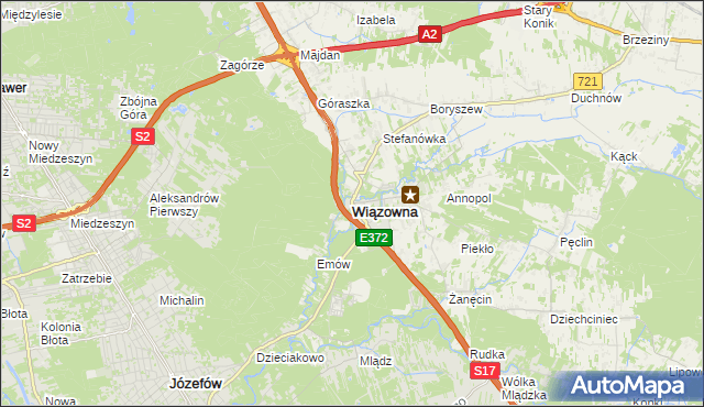 mapa Wiązowna, Wiązowna na mapie Targeo