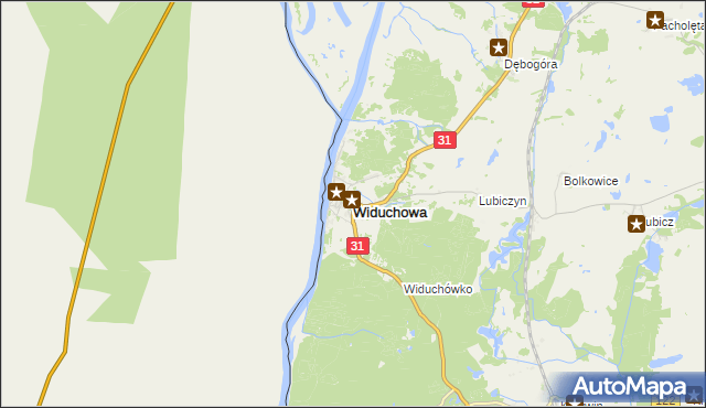 mapa Widuchowa powiat gryfiński, Widuchowa powiat gryfiński na mapie Targeo