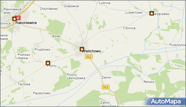 mapa Wielichowo-Wieś, Wielichowo-Wieś na mapie Targeo