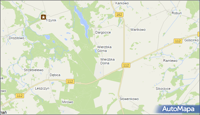 mapa Wierzbka Dolna, Wierzbka Dolna na mapie Targeo