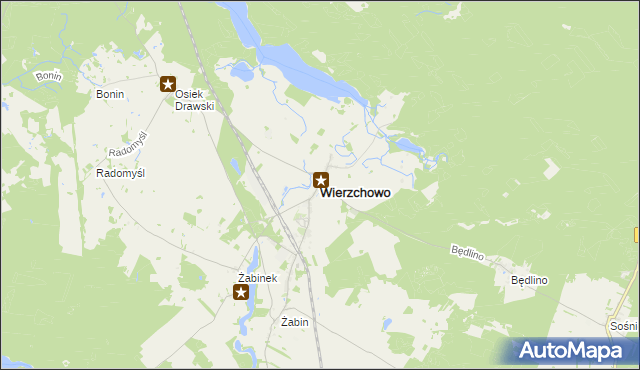 mapa Wierzchowo powiat drawski, Wierzchowo powiat drawski na mapie Targeo