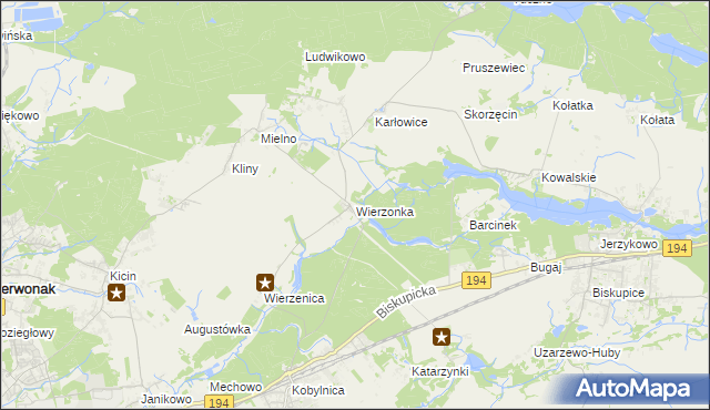 mapa Wierzonka, Wierzonka na mapie Targeo