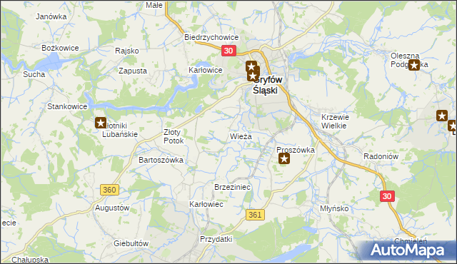mapa Wieża, Wieża na mapie Targeo