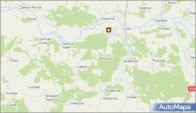 mapa Wiktorzyn gmina Wyszki, Wiktorzyn gmina Wyszki na mapie Targeo
