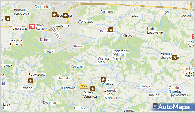 mapa Wiśnicz Mały, Wiśnicz Mały na mapie Targeo