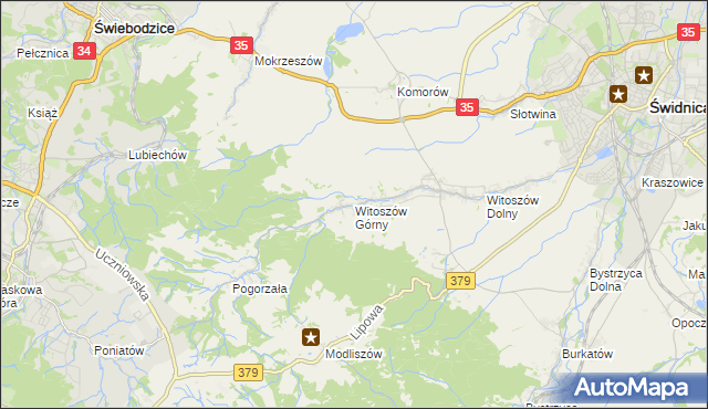 mapa Witoszów Górny, Witoszów Górny na mapie Targeo