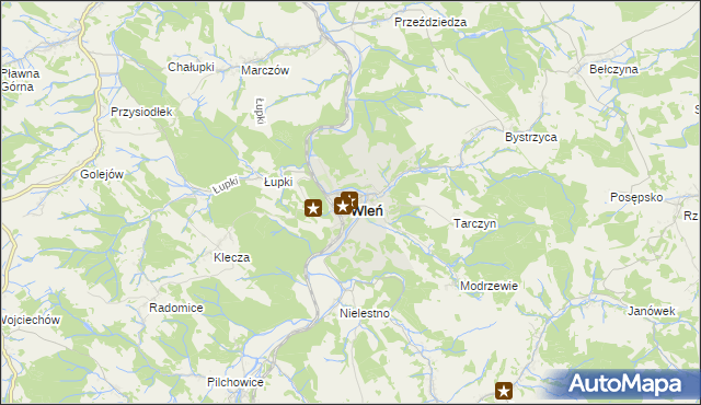 mapa Wleń, Wleń na mapie Targeo