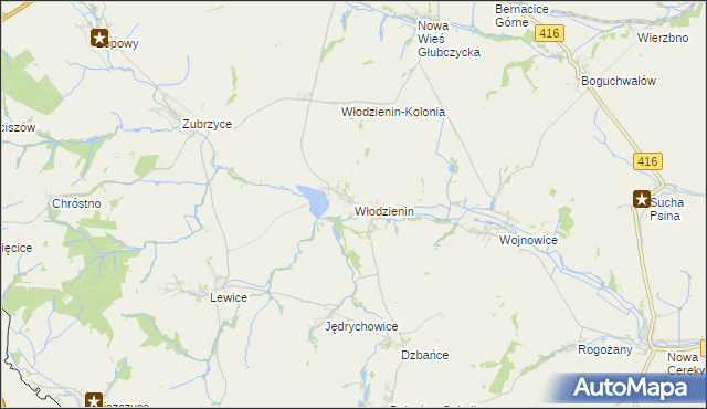 mapa Włodzienin, Włodzienin na mapie Targeo