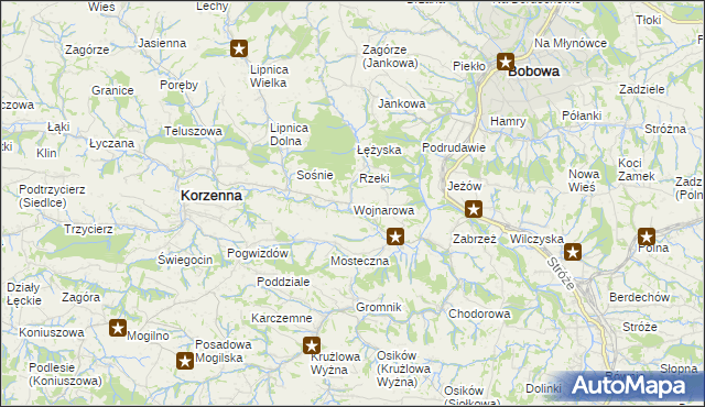 mapa Wojnarowa, Wojnarowa na mapie Targeo