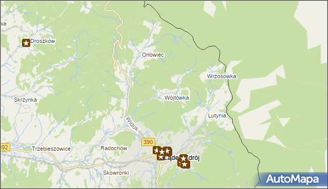 mapa Wójtówka gmina Lądek-Zdrój, Wójtówka gmina Lądek-Zdrój na mapie Targeo