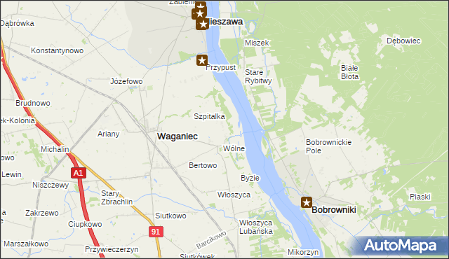 mapa Wójtówka gmina Waganiec, Wójtówka gmina Waganiec na mapie Targeo