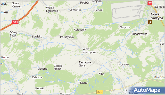mapa Wola Zarczycka, Wola Zarczycka na mapie Targeo
